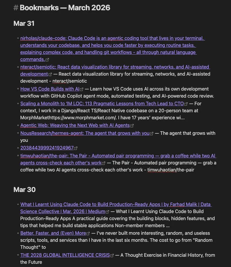 Curated Bookmarks