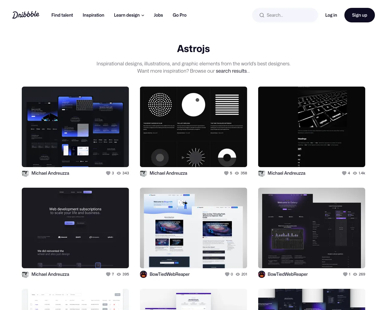 Dribbble Astro tags thumbnail