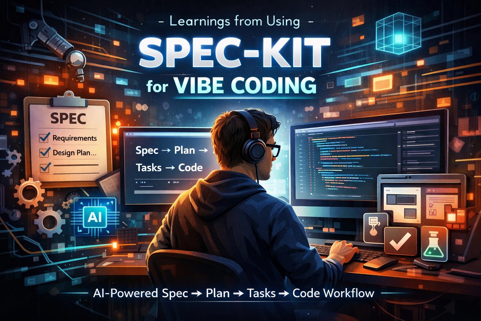 Developer using Spec Kit for AI-assisted vibe coding
